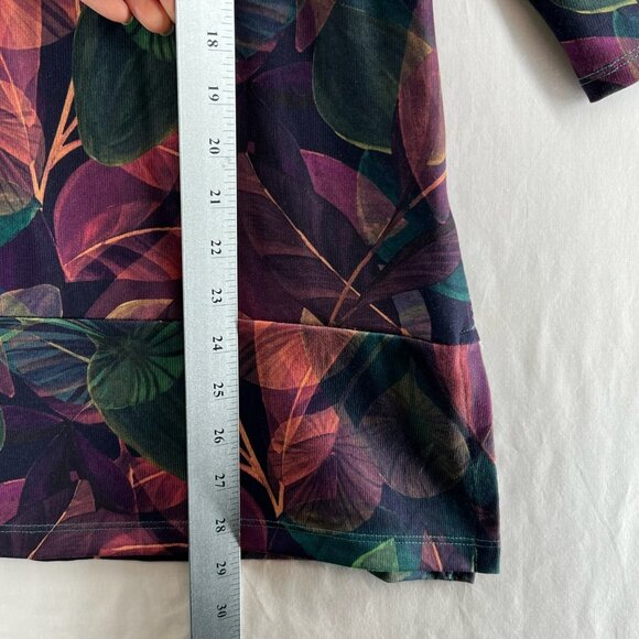 Soft Surroundings  2EE74 Alila 3/4 Sleeves Tunic L Wide Hem Botanical Multicolor - Picture 10 of 13